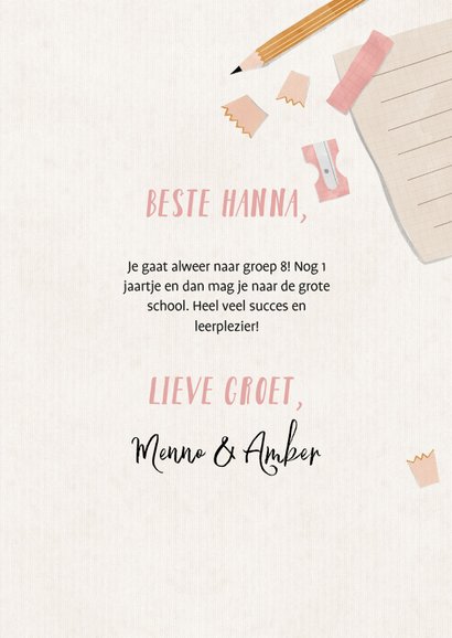 Succes kaart met potlood, schriftje en puntenslijper 3