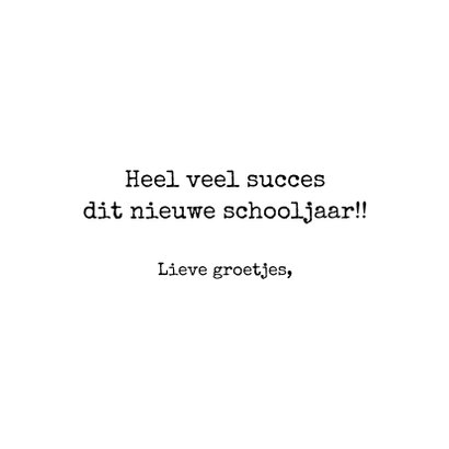 Succes kaart poes in schooltas - Succes op school! 3