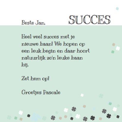 Succes kaarten klavertjes 3