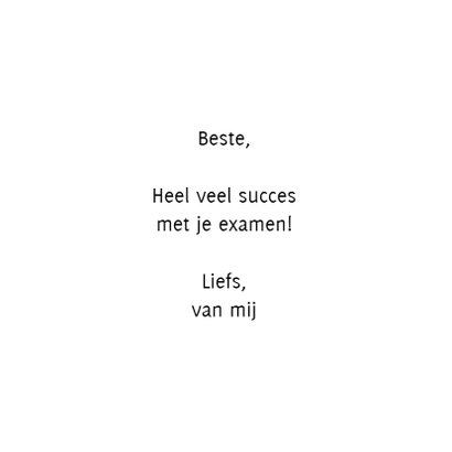 Succes met je examen kaart 3
