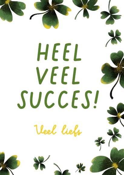 Succeskaart met klavertjes 4 3