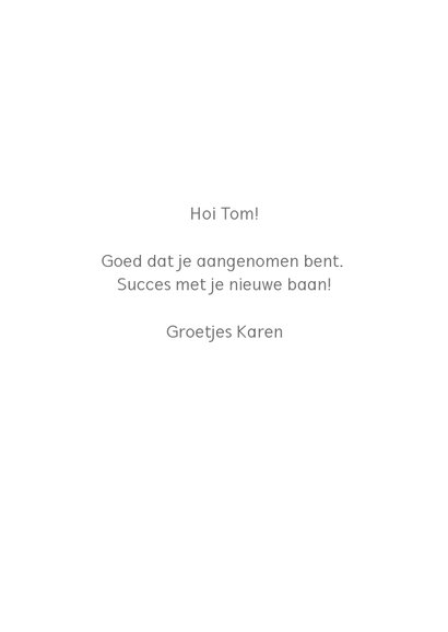 Succeskaart voor felicitatie met nieuwe baan 3