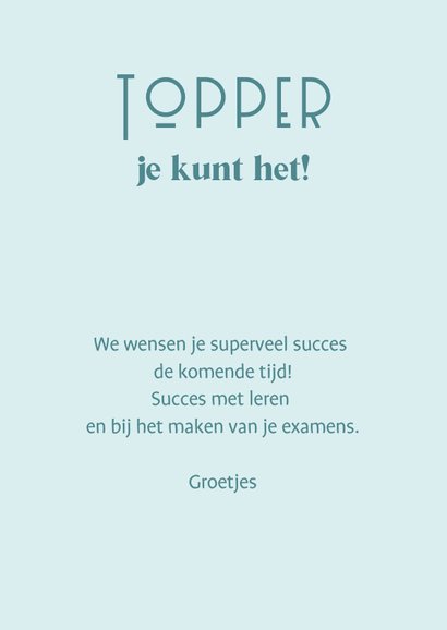 Succeskaart voor school examen met vrolijke kleuren 3