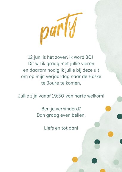 Superfeestelijke uitnodiging voor verjaardagsfeestje 3