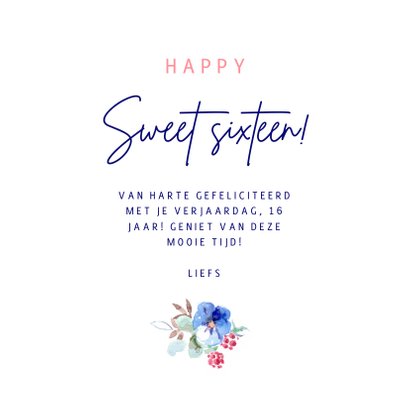 Sweet Sixteen verjaardagskaart 3