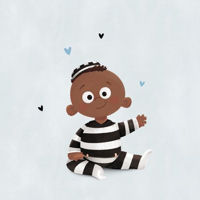 Tegoedbon oppassen klein boefje jongen baby 2
