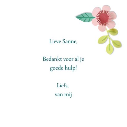 Thank you bloemenkaart 3