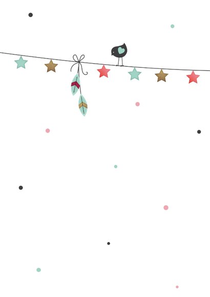 Tipi tent meisje slinger met sterretjes en vogeltje 2