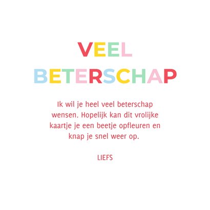 Trendy beterschapskaartje met felle kleurtjes get well soon 3