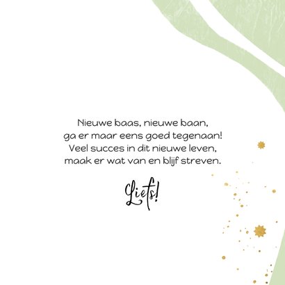 Trendy felicitatiekaart nieuwe baan bosje klavertjes vier 3