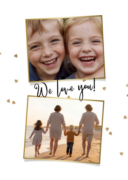 Trendy fotokaart moederdag collage hart confetti goud 2