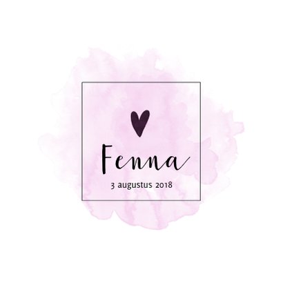 Trendy geboortekaart voor een meisje met roze waterverf 3