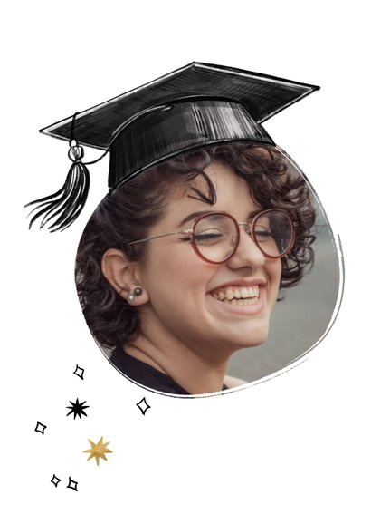 Trendy geslaagd kaart examen afstuderen hoedje handen goud 2