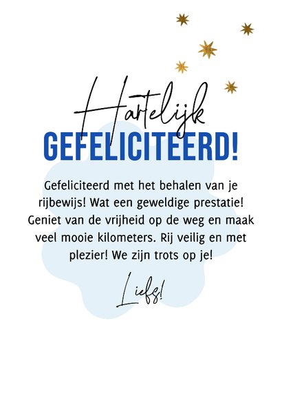 Trendy geslaagd kaart rijbewijs fotokaart vaandel ster goud 3