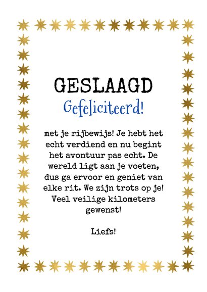 Trendy geslaagd kaart rijbewijs kentekenplaat You did it 3