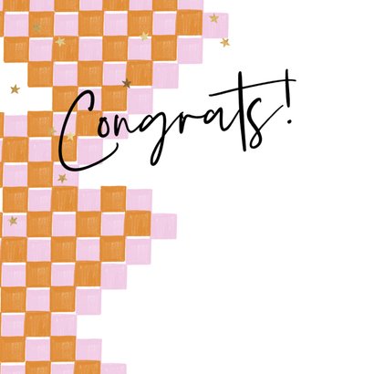 Trendy geslaagd kaart 'You did it' blokjespatroon foto goud 2