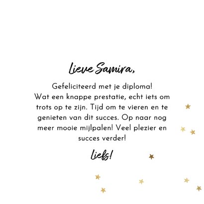 Trendy geslaagd kaart 'You did it' blokjespatroon foto goud 3