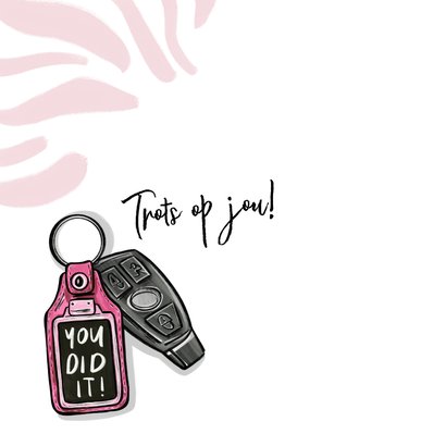 Trendy geslaagdkaart rijbewijs illustratie sleutelhanger 2