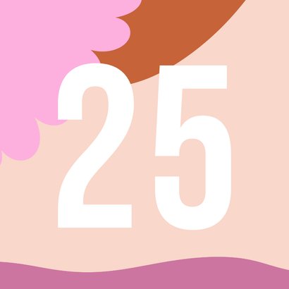 Trendy hippe verjaardagskaart met grote leeftijd in roze  2