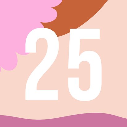 Trendy hippe verjaardagskaart met grote leeftijd in roze 2