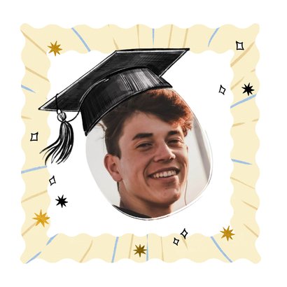 Trendy kaart afgestudeerd hoedje you did it goud sterren 2