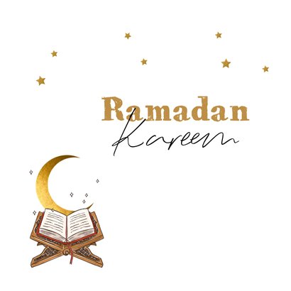 Trendy kaart Ramadan illustratie Koran maan sterren goud 2