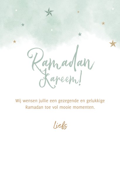 Trendy kaart Ramadan illustratie maan lampjes sterren 3