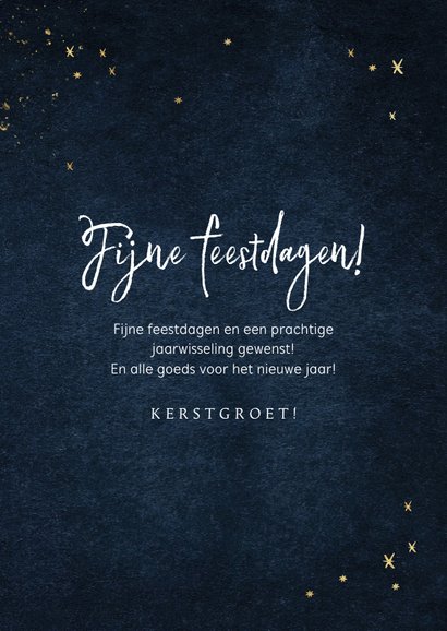 Trendy kerstkaart kerstbal watercolour goudlook sterren 3