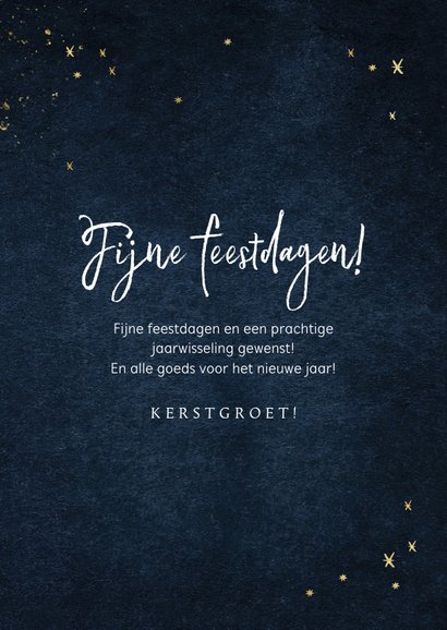 Trendy kerstkaart kerstbal watercolour goudlook sterren 3