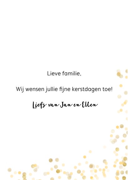 Trendy kerstkaart met foto, grid en goud 3