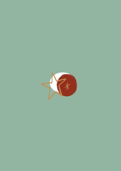 Trendy kerstkaart met grote foto en ster illustraties Achterkant