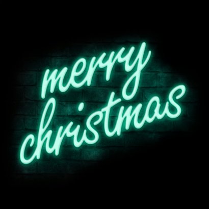 Trendy kerstkaart met hert in neon 2