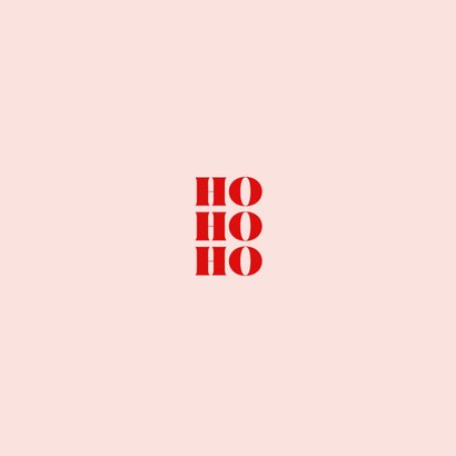 Trendy kerstkaart met HO HO HO typografie Achterkant