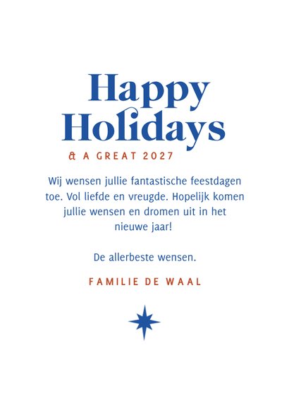 Trendy kerstkaart met modern kerstboompje donkerblauw 3