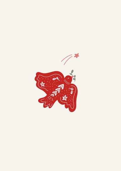 Trendy kerstkaart met Scandinavische illustratie van duif 2