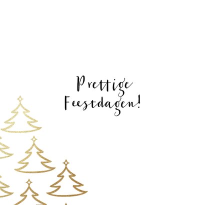 Trendy kerstkaart vrolijke feestdagen kerstbomen goud foto 2