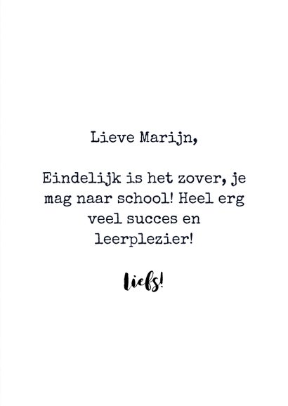 Trendy kinderkaart naar school letters cijfers foto 3