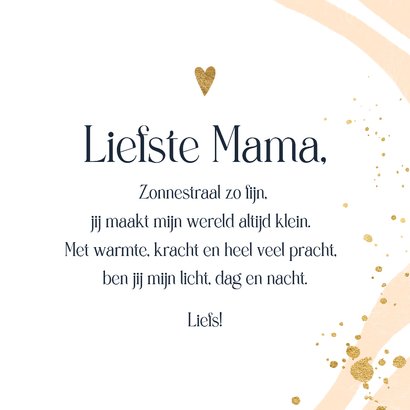 Trendy moederdagkaart abstracte vormen kleurrijk goud hart 3