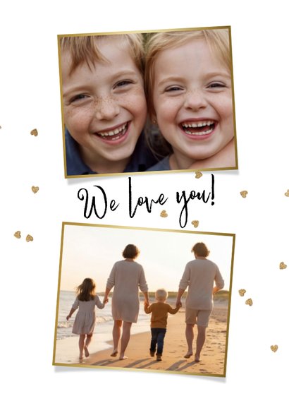 Trendy moederdagkaart collage hartjesconfetti goud  2