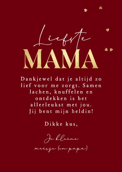 Trendy moederdagkaart fotokaart strik goud streeppatroon  3