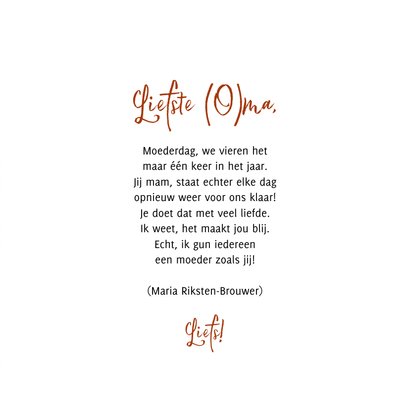 Trendy moederdagkaart liefste (O)ma hartjes koper foto’s 3