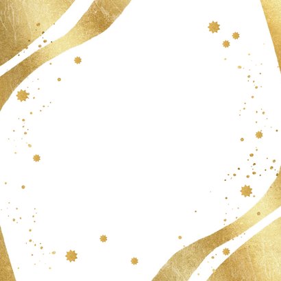 Trendy nieuwjaarskaart feestelijk goud champie oliebollen Achterkant