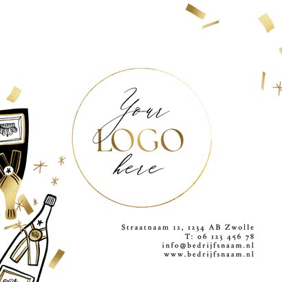Trendy nieuwjaarskaart zakelijk New Year's Cheers champagne 2
