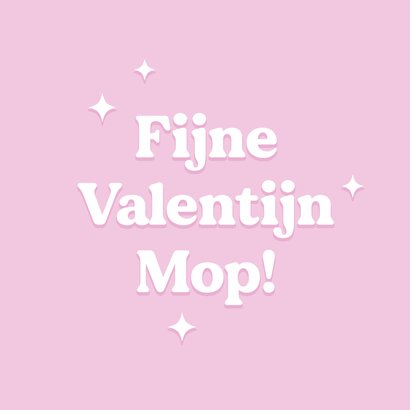 Trendy roze valentijnskaart mop met sterren typografisch 2