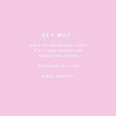Trendy roze valentijnskaart mop met sterren typografisch 3