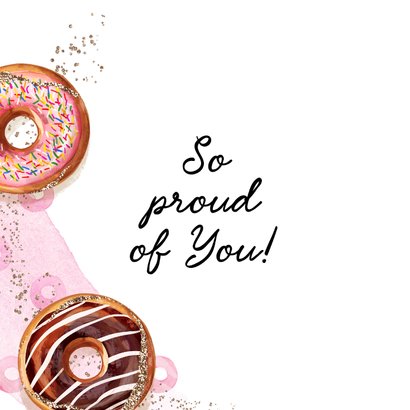 Trendy succes kaart donut worry eindexamens watercolor goud  2