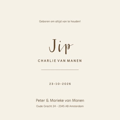 Trendy unisex geboortekaartje met droogbloemen 3