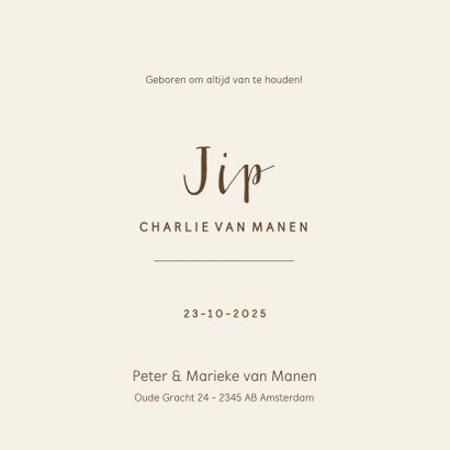 Trendy unisex geboortekaartje met droogbloemen 3