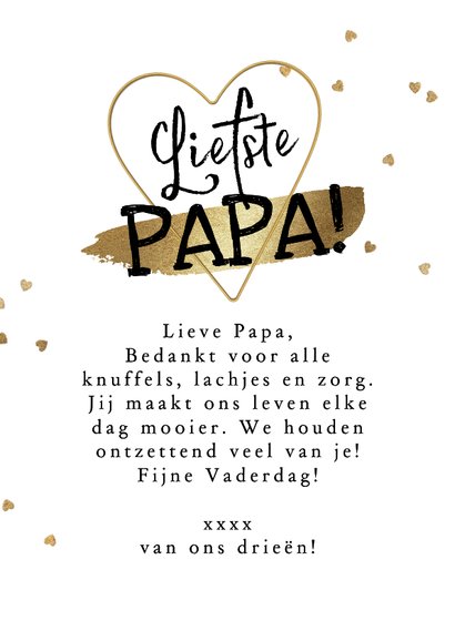 Trendy vaderdagkaart collage hartvorm hartjes goud 3