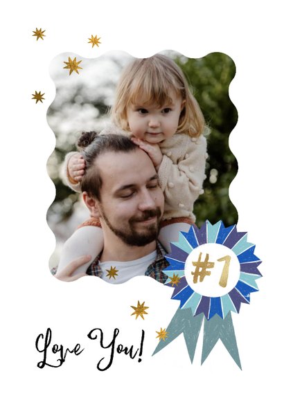 Trendy vaderdagkaart world’s best dad vaandel #1 goud 2